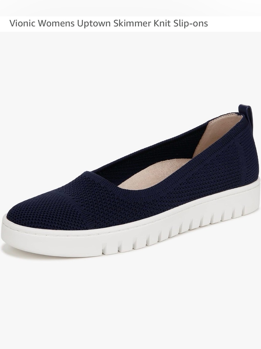 Vionic Uptown Skimmer Slip-On Flats Navy Blue Size 7 EUC